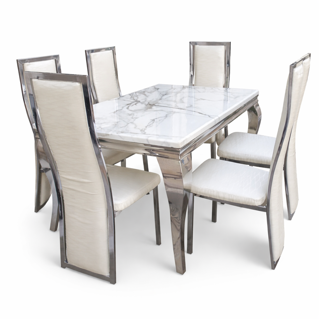 Serengeti 6-Seater Dining Set in dark walnut