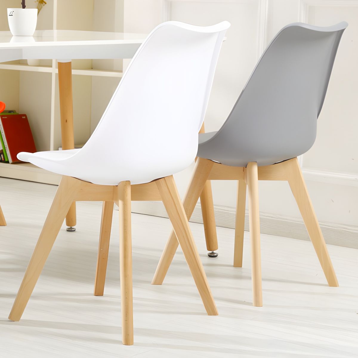 Modern Plastic Dining Chairs with Wooden Legs | Affordable Dining Chairs in Kenya - Image 3
